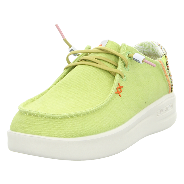 Fusion - LILY washed canvas lime - Lily - lime - Schnrschuhe