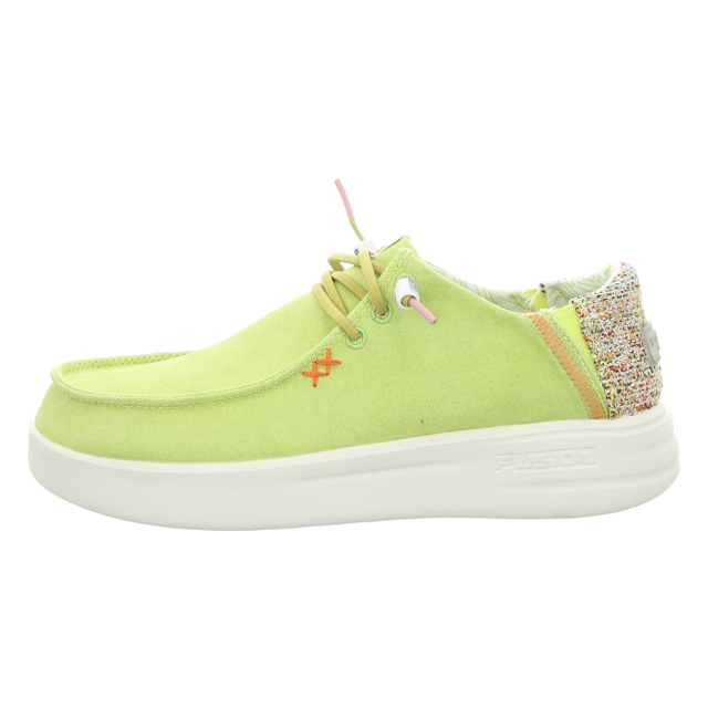 Fusion - LILY washed canvas lime - Lily - lime - Schnrschuhe