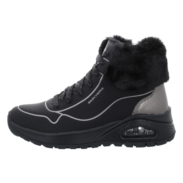 Skechers - 167993 BKPW - Uno Rugged -Fall Shi - BlackDurabuck/Metallic Durlaether/Faux Fur - Stiefeletten