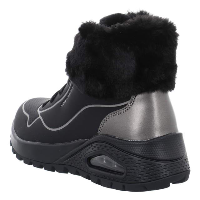 Skechers - 167993 BKPW - Uno Rugged -Fall Shi - BlackDurabuck/Metallic Durlaether/Faux Fur - Stiefeletten