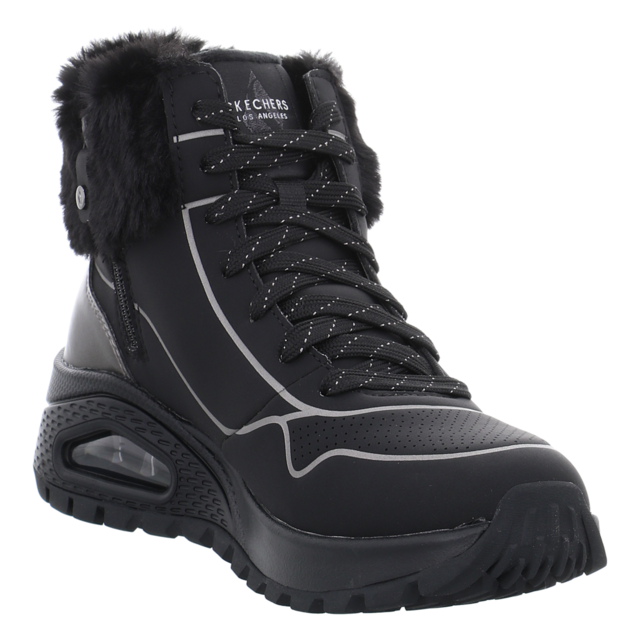 Skechers - 167993 BKPW - Uno Rugged -Fall Shi - BlackDurabuck/Metallic Durlaether/Faux Fur - Stiefeletten